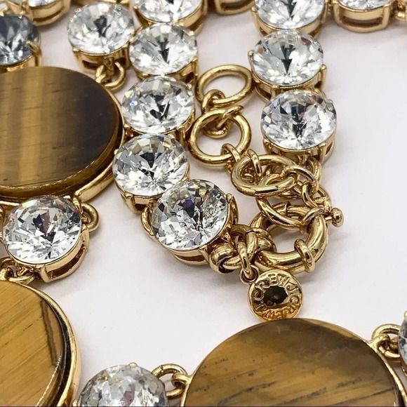 J. Crew Jeweled Tigers Eye Fringe Necklace - Picture 4 of 4